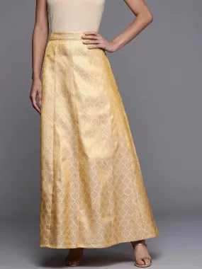 Gold Self Design Brocade Skirt