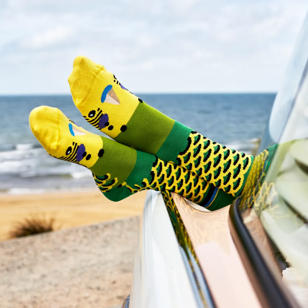 Green Budgie Socks