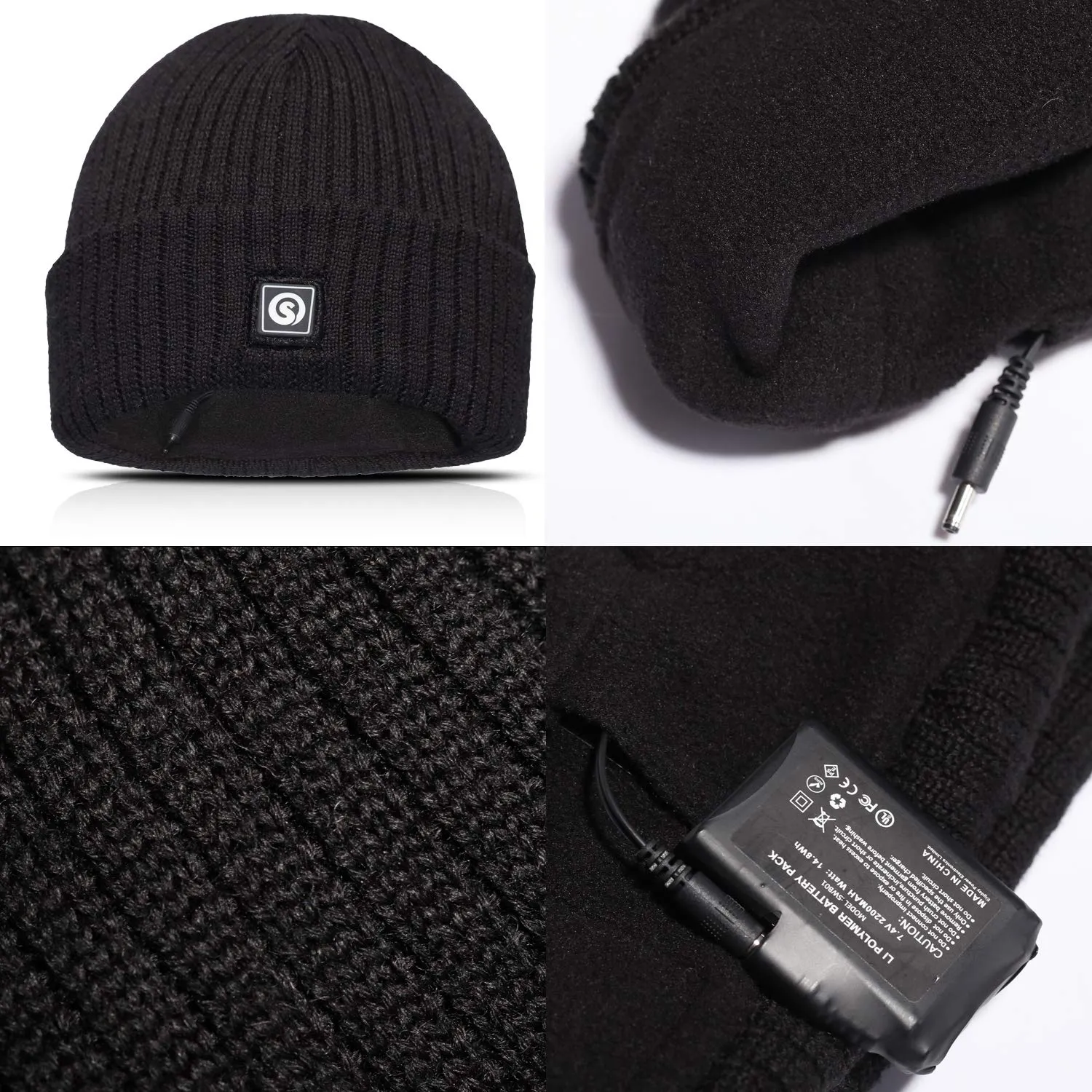 H08 Heated Hat Black/Grey