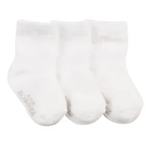 Herringbone Weaves Baby Socks 3pk - White