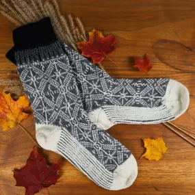 Hirsch Natur Unisex Ice Crystal Sock with Reinforced Sole, Merino Wool