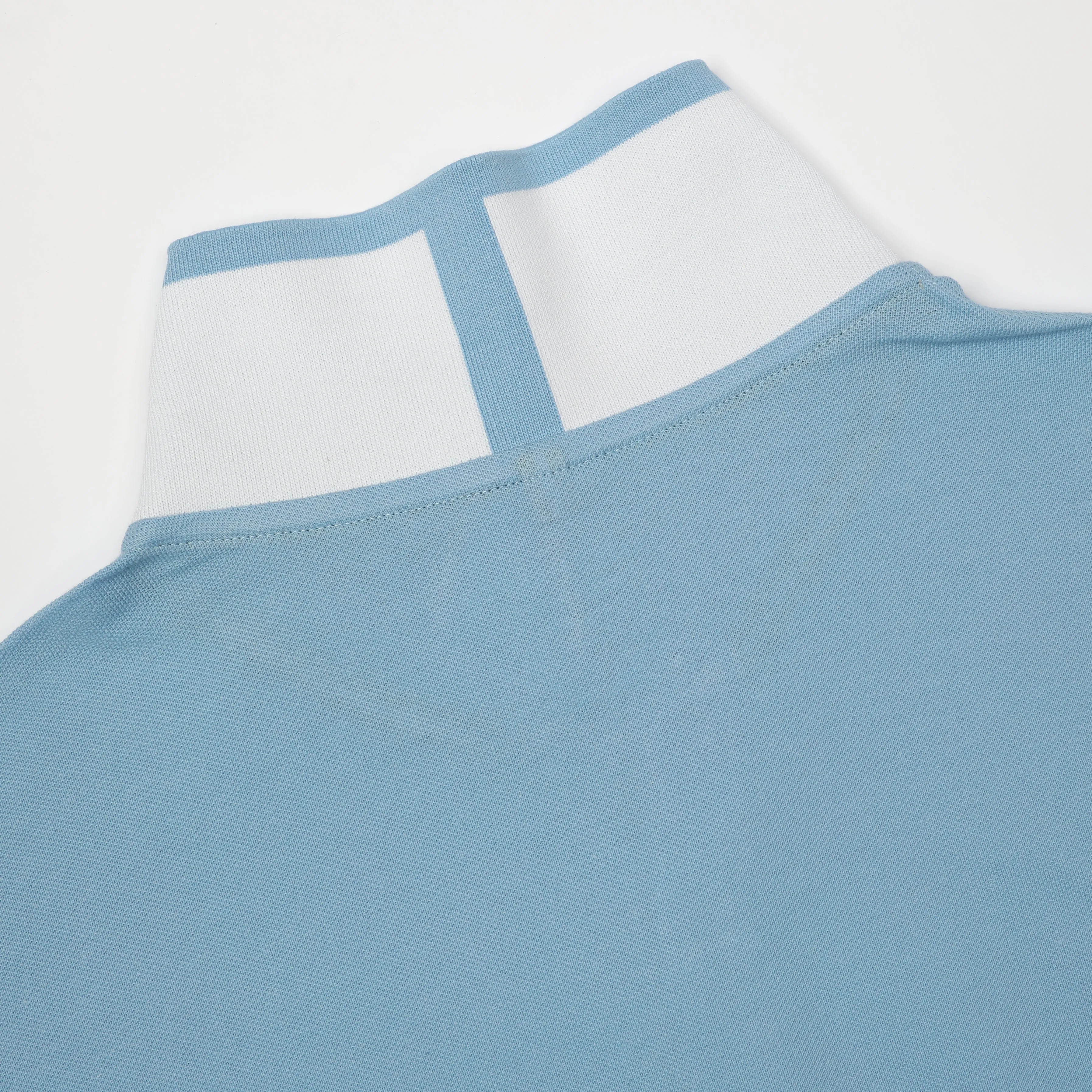 Ice Blue Button Pique Polo