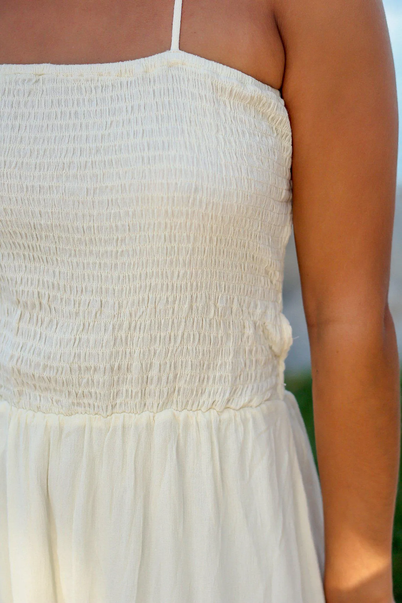 Ivory Maxi Dress with Strappy Back