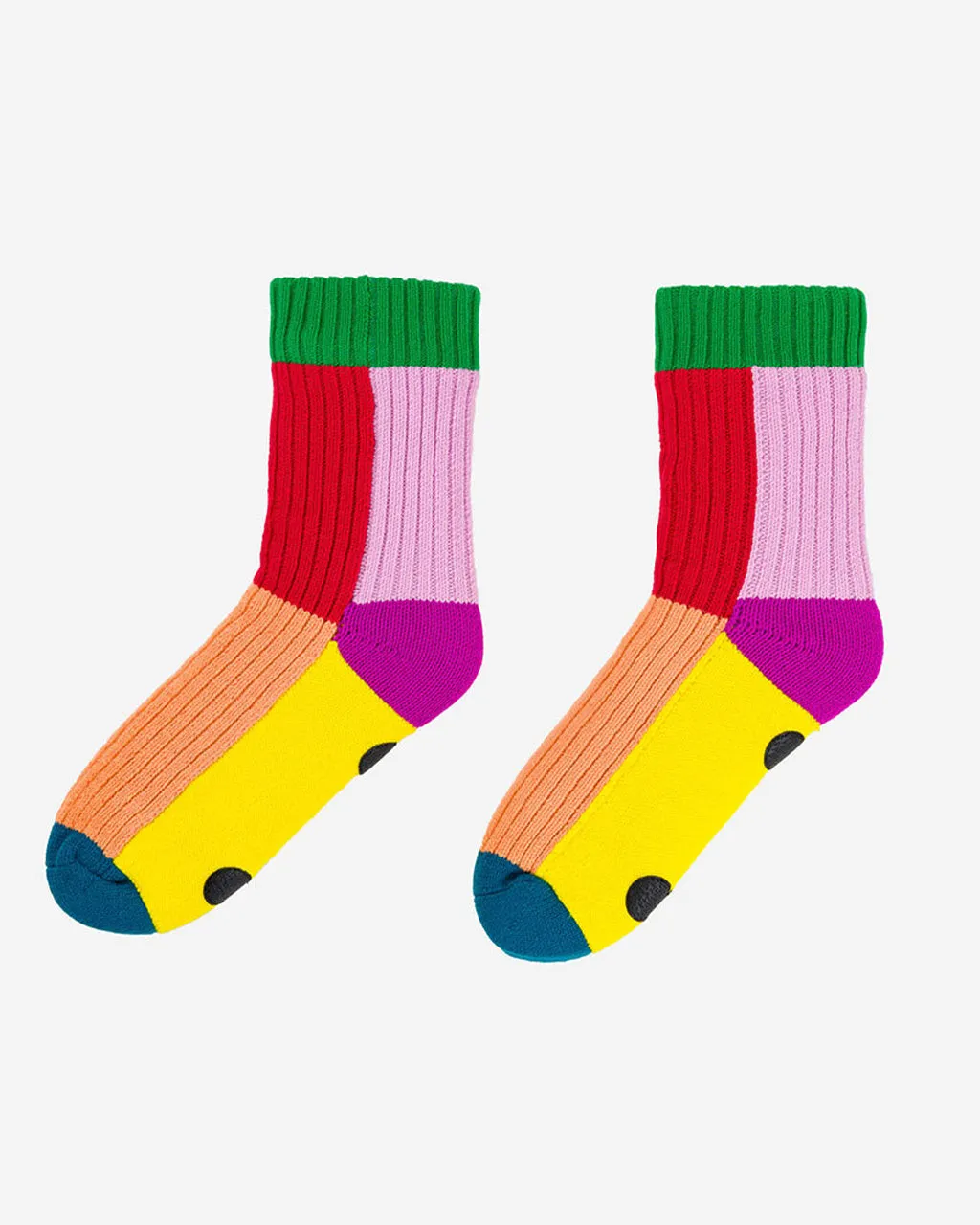 Kaleidoscope House Socks - Peach Red