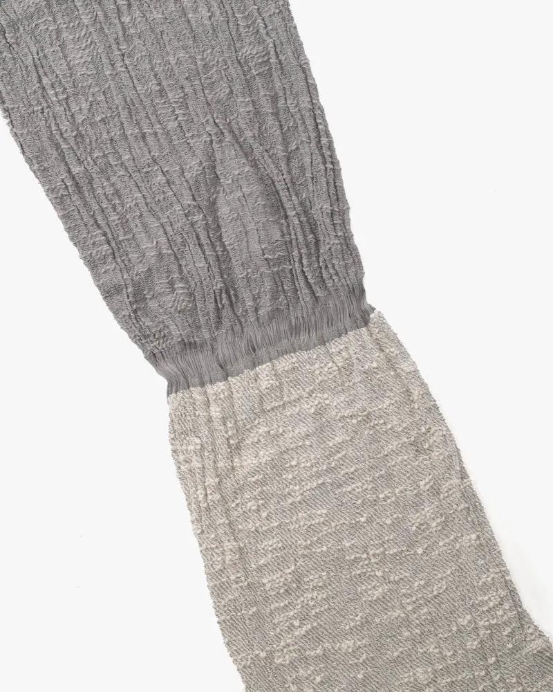 Kobo Oriza Knit Cap, Multi Functional, Cotton, Split Ash Grey and Light Grey, 9˝