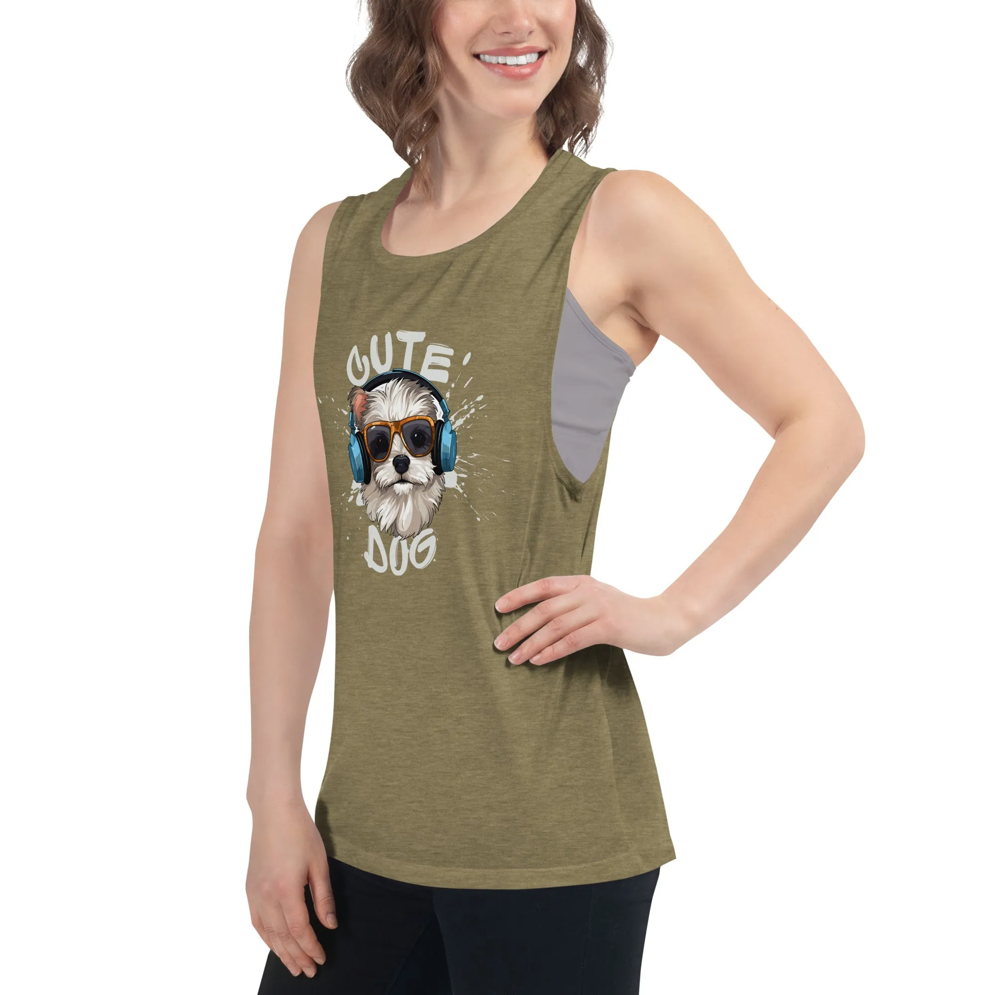 LadiesÃ¢â‚¬â„¢ Muscle Tank - Dog Print