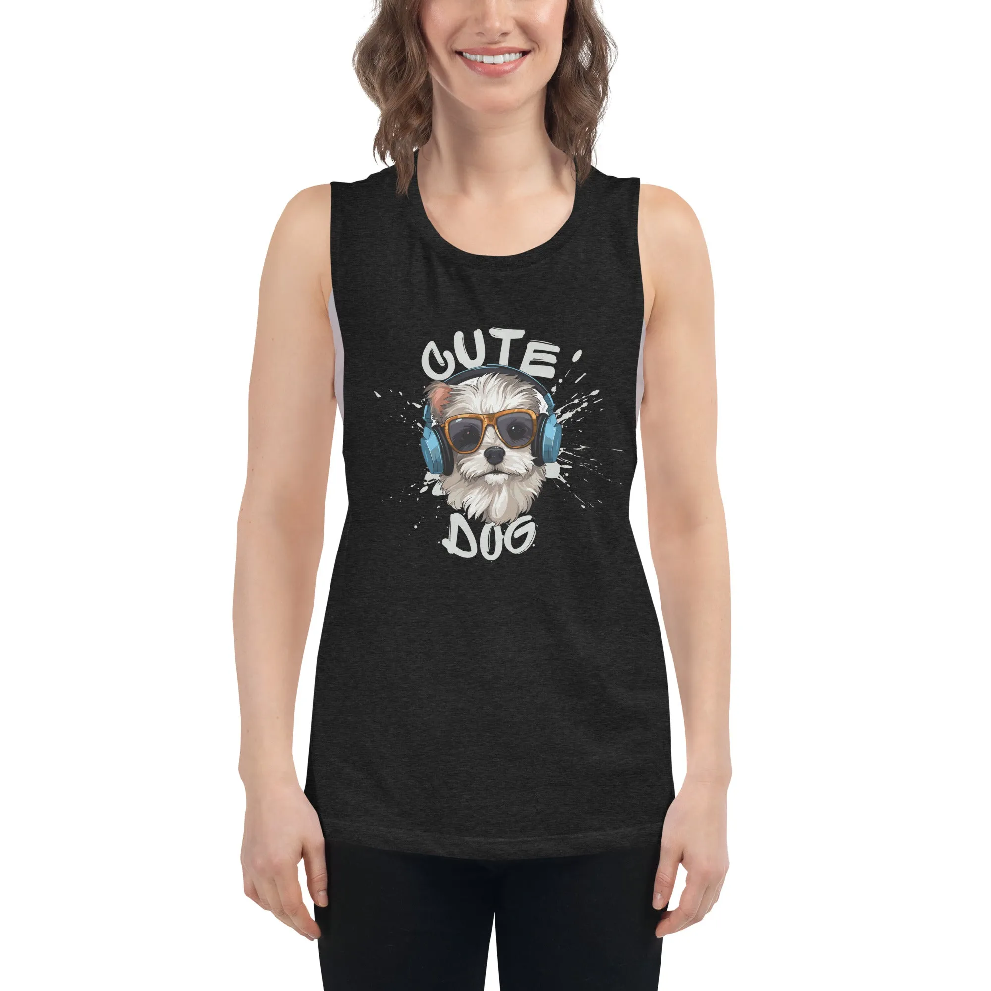 LadiesÃ¢â‚¬â„¢ Muscle Tank - Dog Print