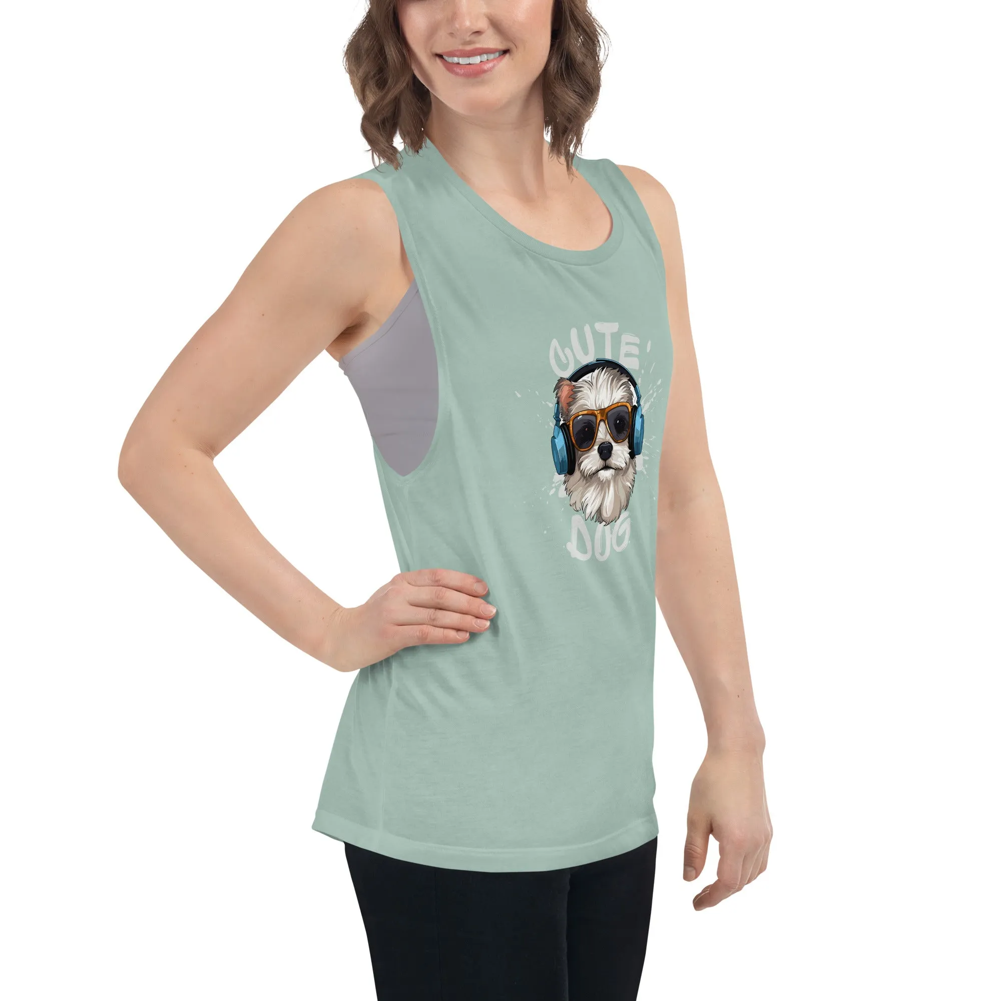 LadiesÃ¢â‚¬â„¢ Muscle Tank - Dog Print