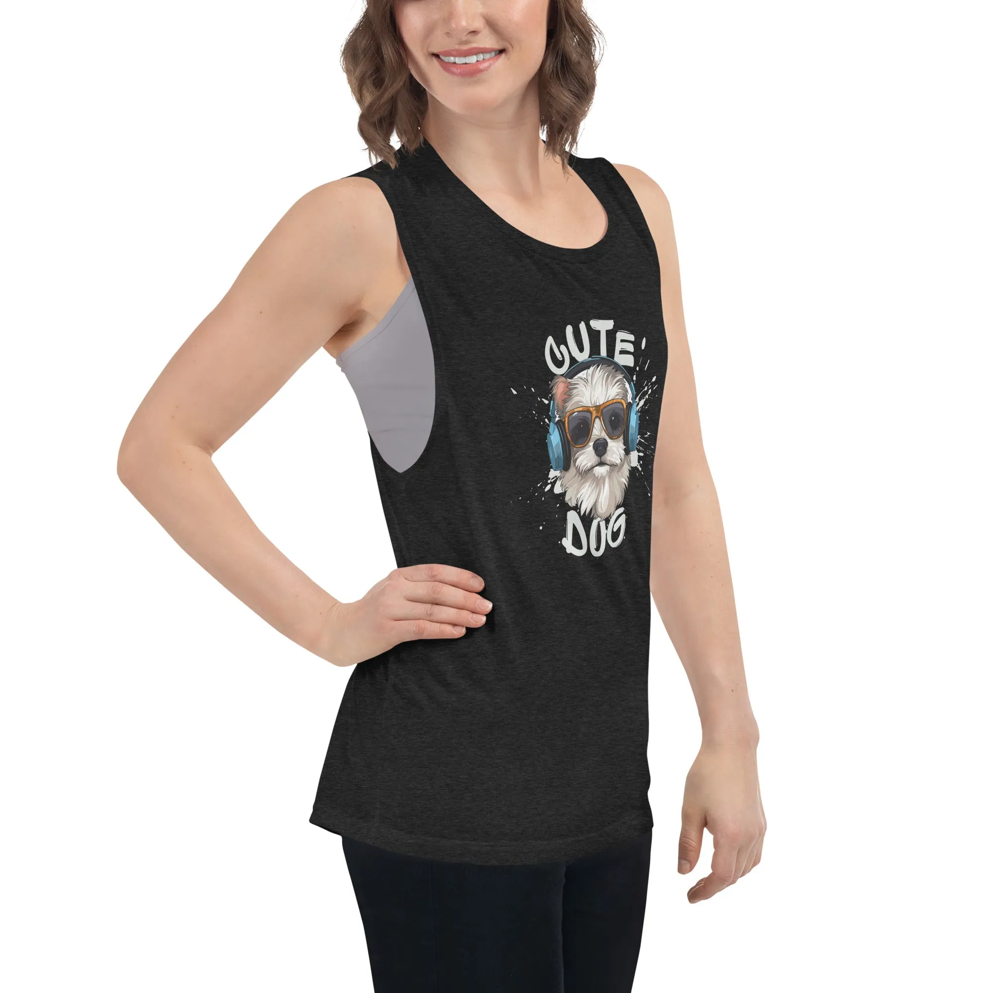 LadiesÃ¢â‚¬â„¢ Muscle Tank - Dog Print