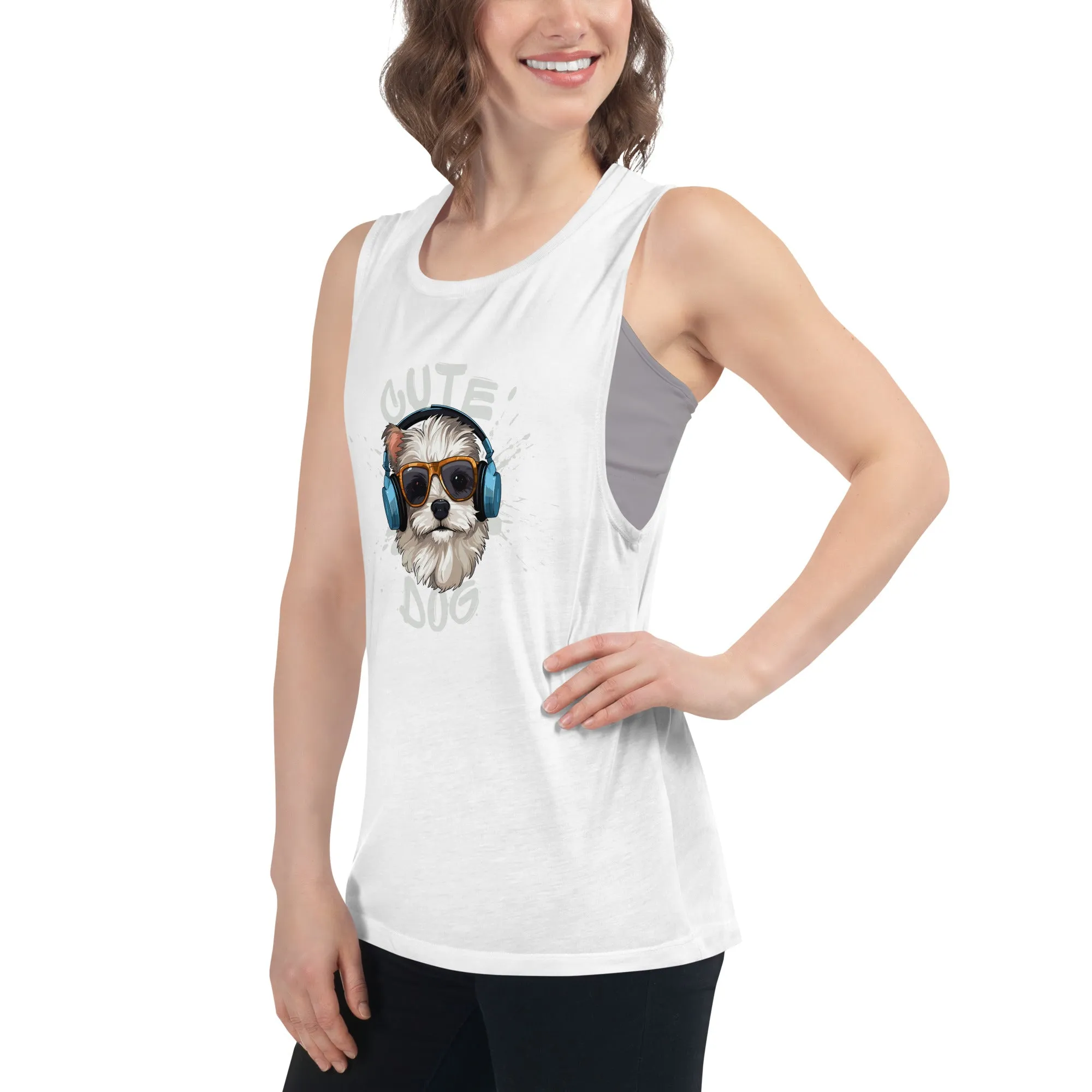 LadiesÃ¢â‚¬â„¢ Muscle Tank - Dog Print