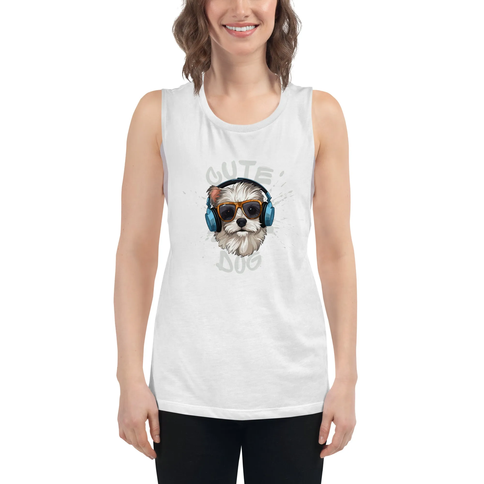 LadiesÃ¢â‚¬â„¢ Muscle Tank - Dog Print