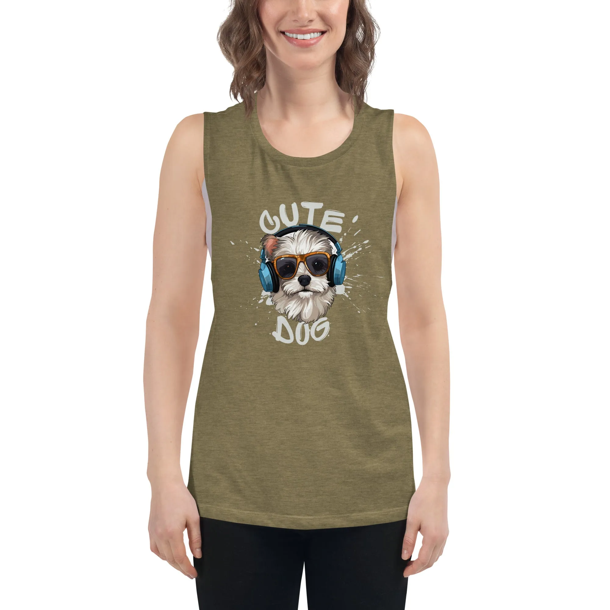 LadiesÃ¢â‚¬â„¢ Muscle Tank - Dog Print