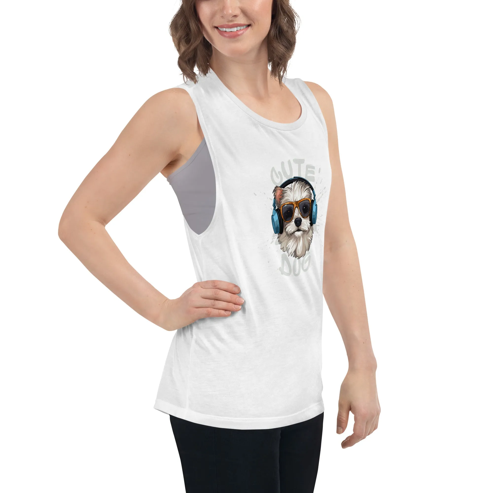 LadiesÃ¢â‚¬â„¢ Muscle Tank - Dog Print