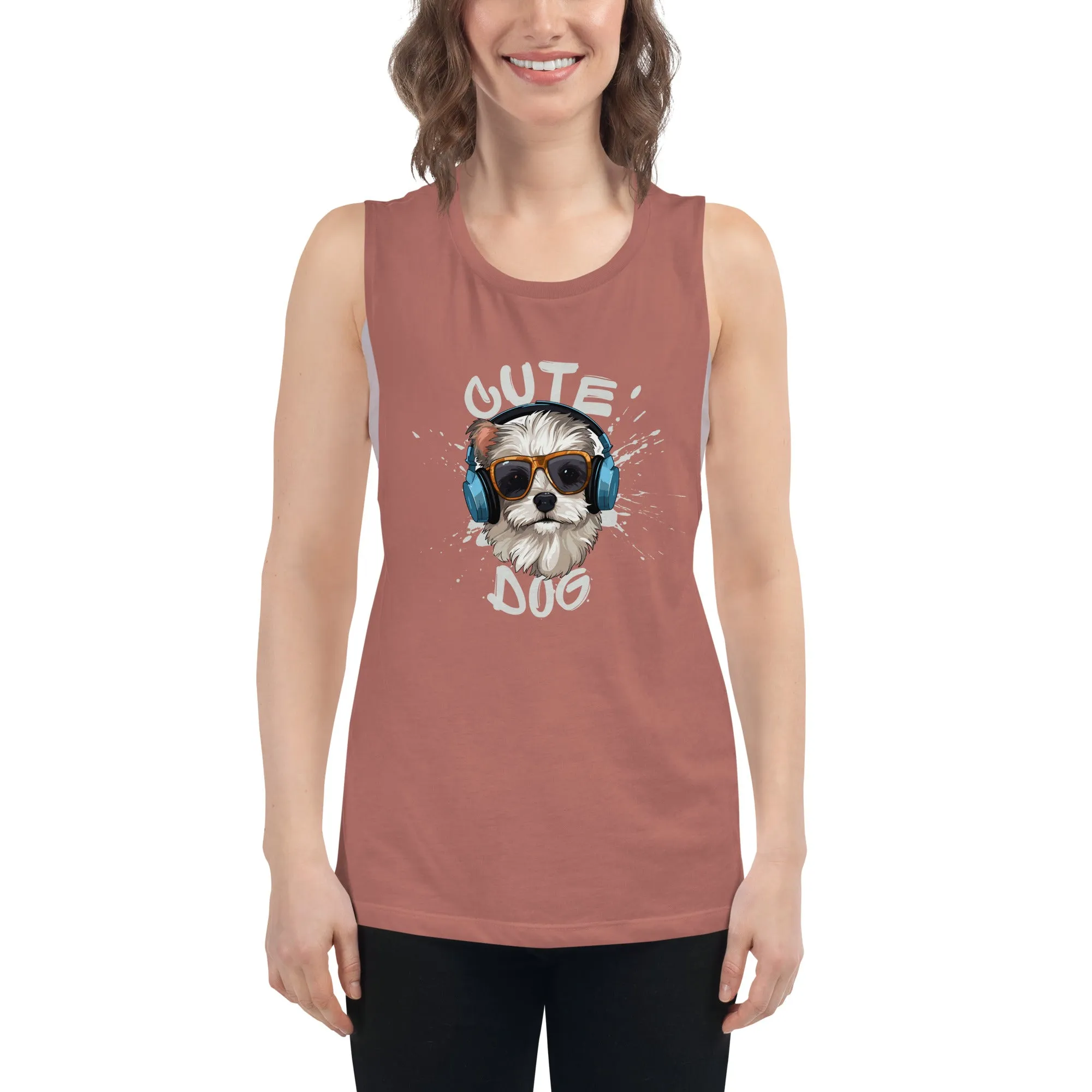 LadiesÃ¢â‚¬â„¢ Muscle Tank - Dog Print