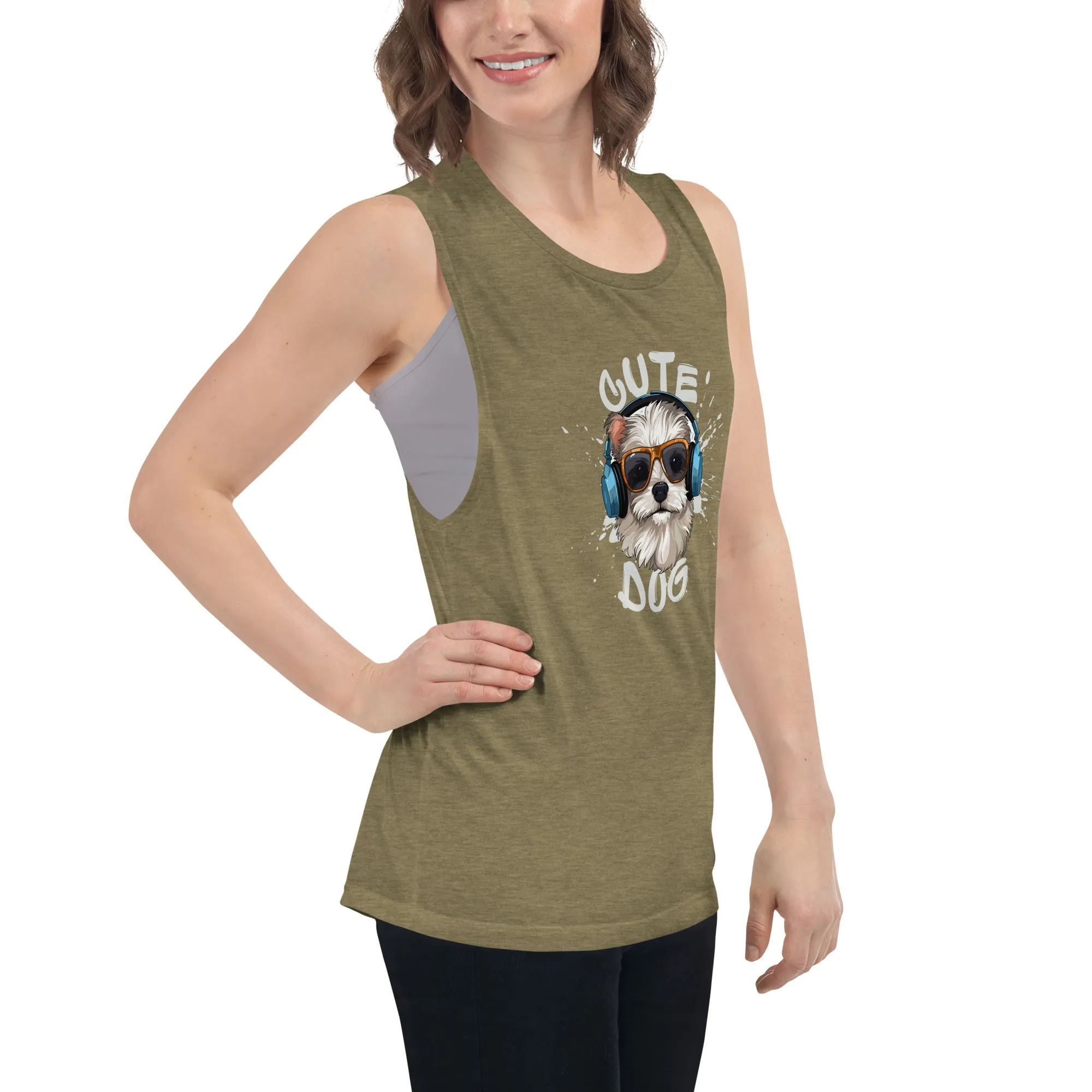 LadiesÃ¢â‚¬â„¢ Muscle Tank - Dog Print