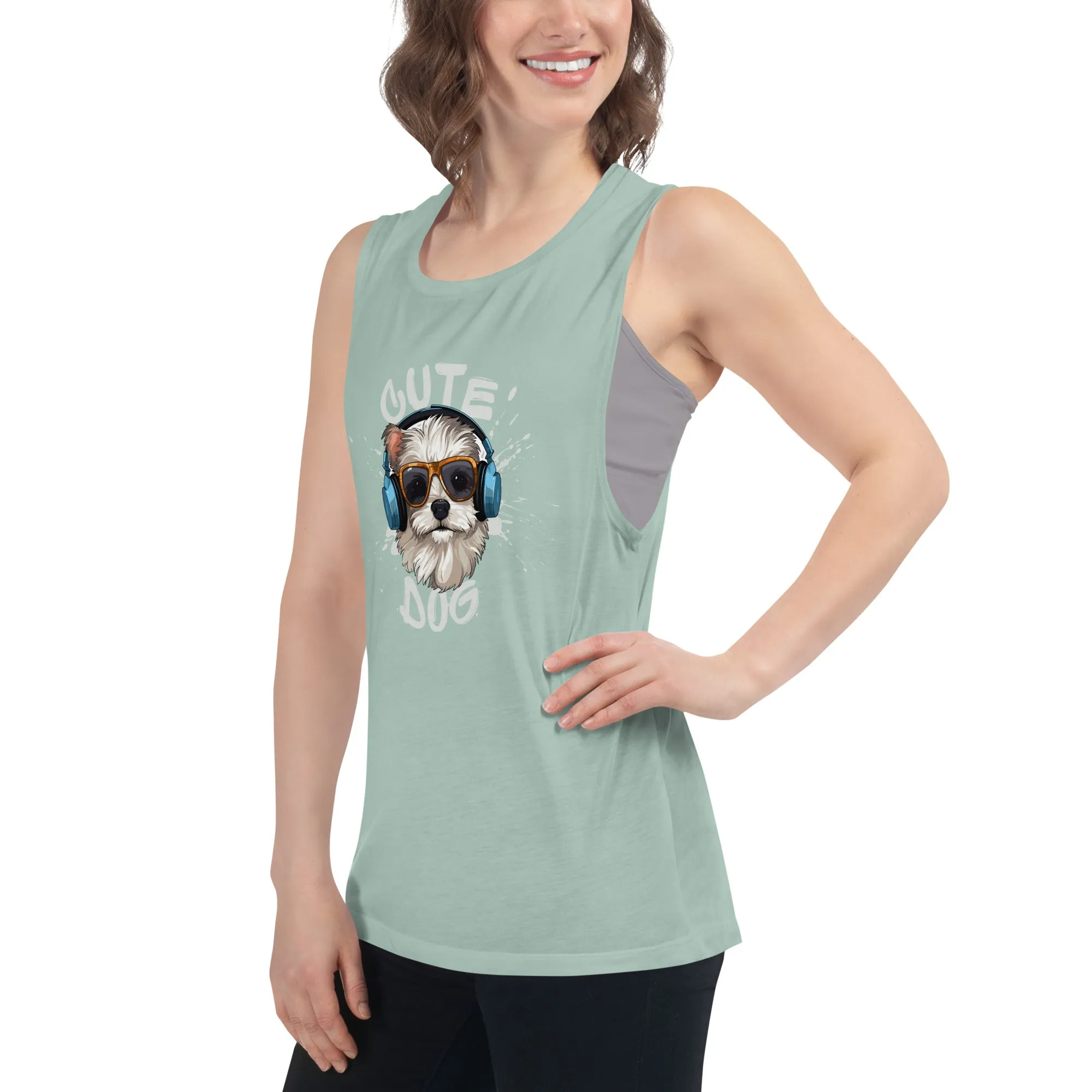 LadiesÃ¢â‚¬â„¢ Muscle Tank - Dog Print