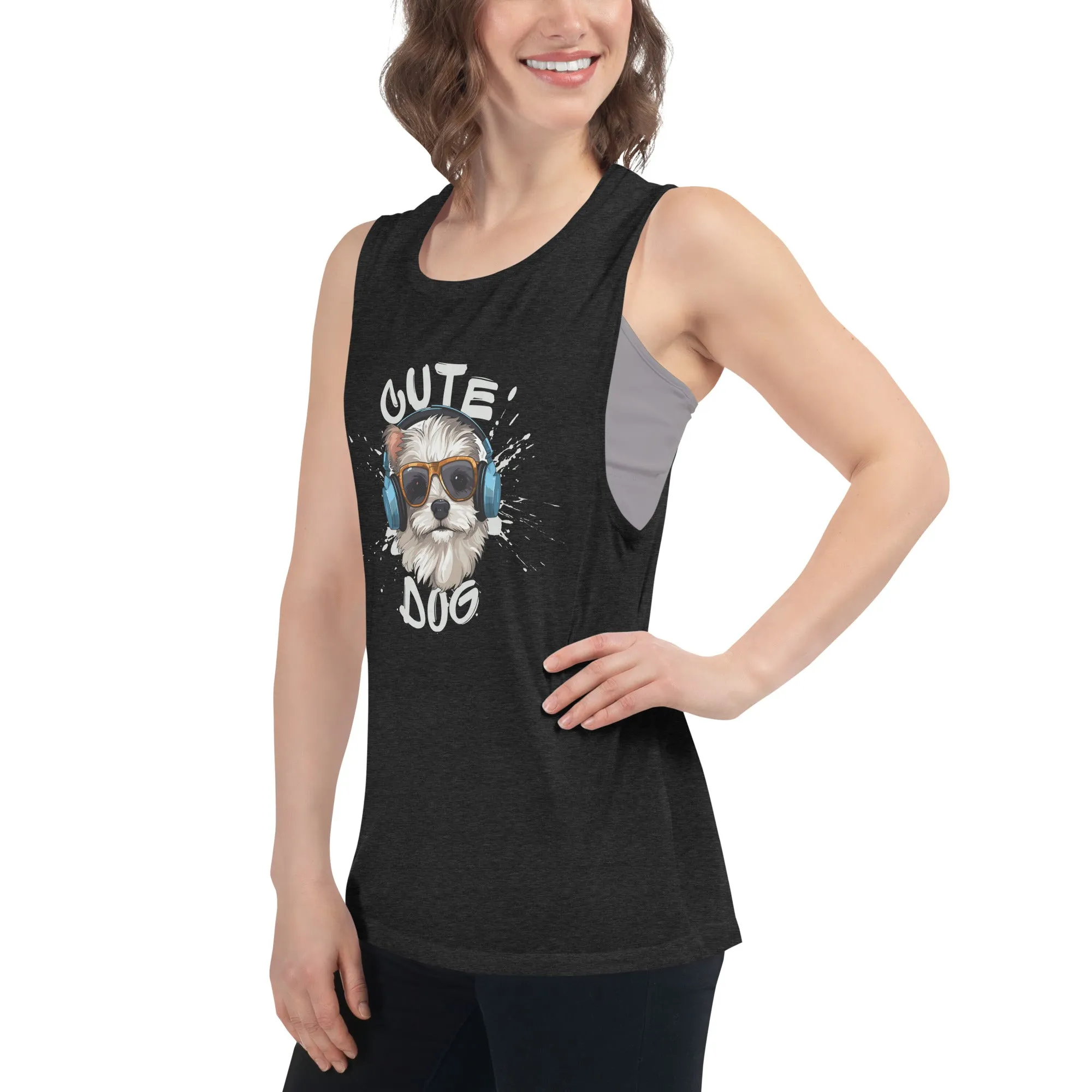 LadiesÃ¢â‚¬â„¢ Muscle Tank - Dog Print