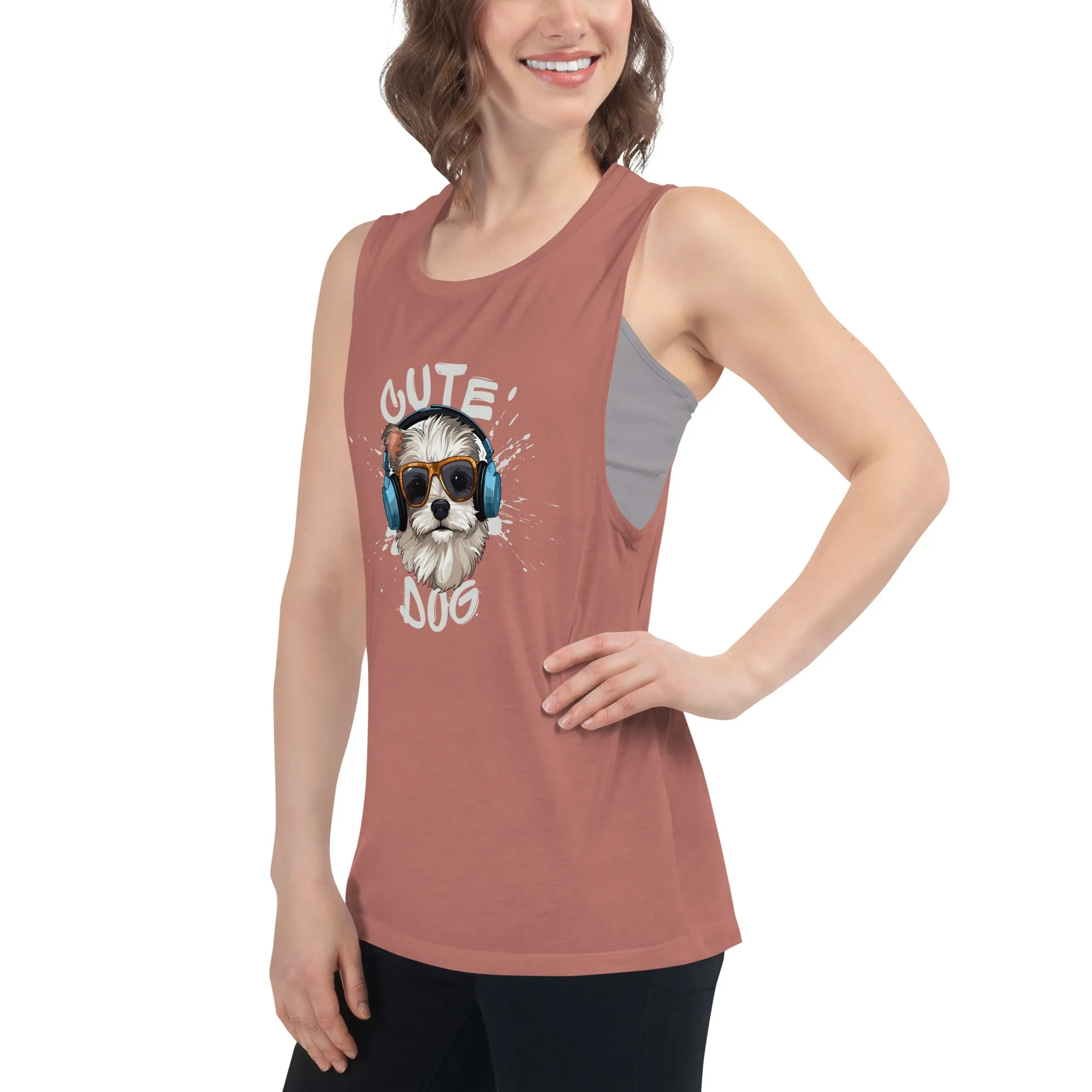 LadiesÃ¢â‚¬â„¢ Muscle Tank - Dog Print