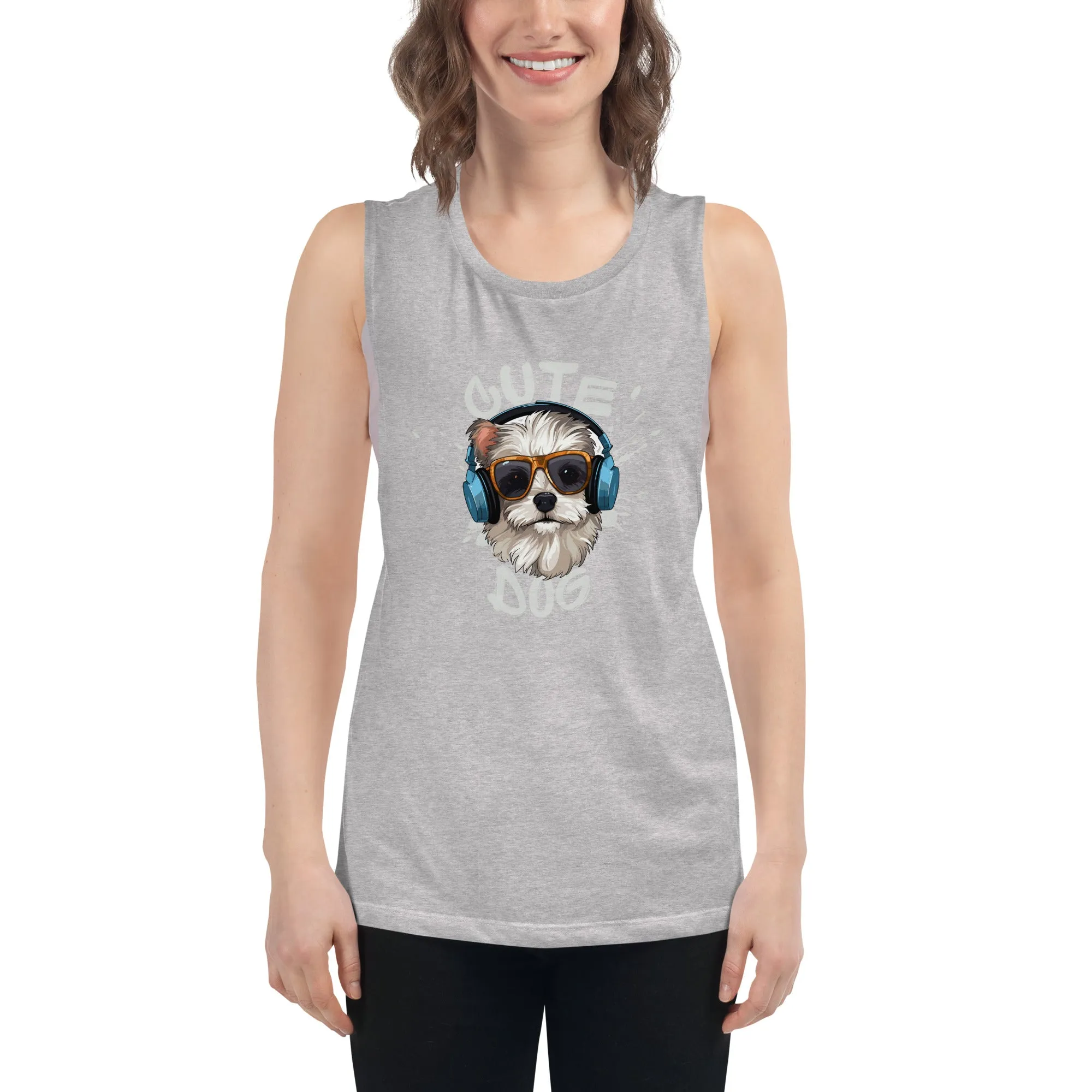 LadiesÃ¢â‚¬â„¢ Muscle Tank - Dog Print