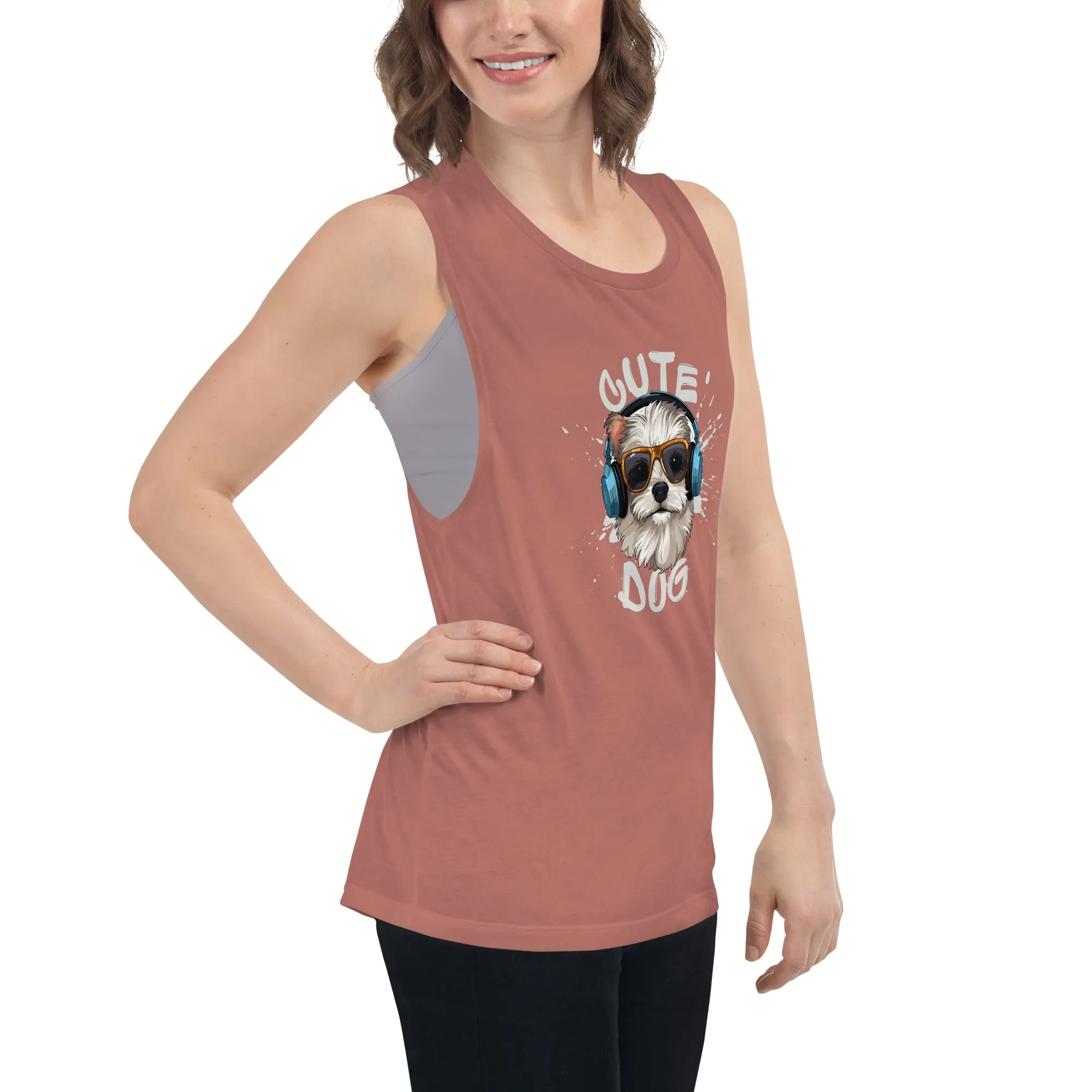 LadiesÃ¢â‚¬â„¢ Muscle Tank - Dog Print