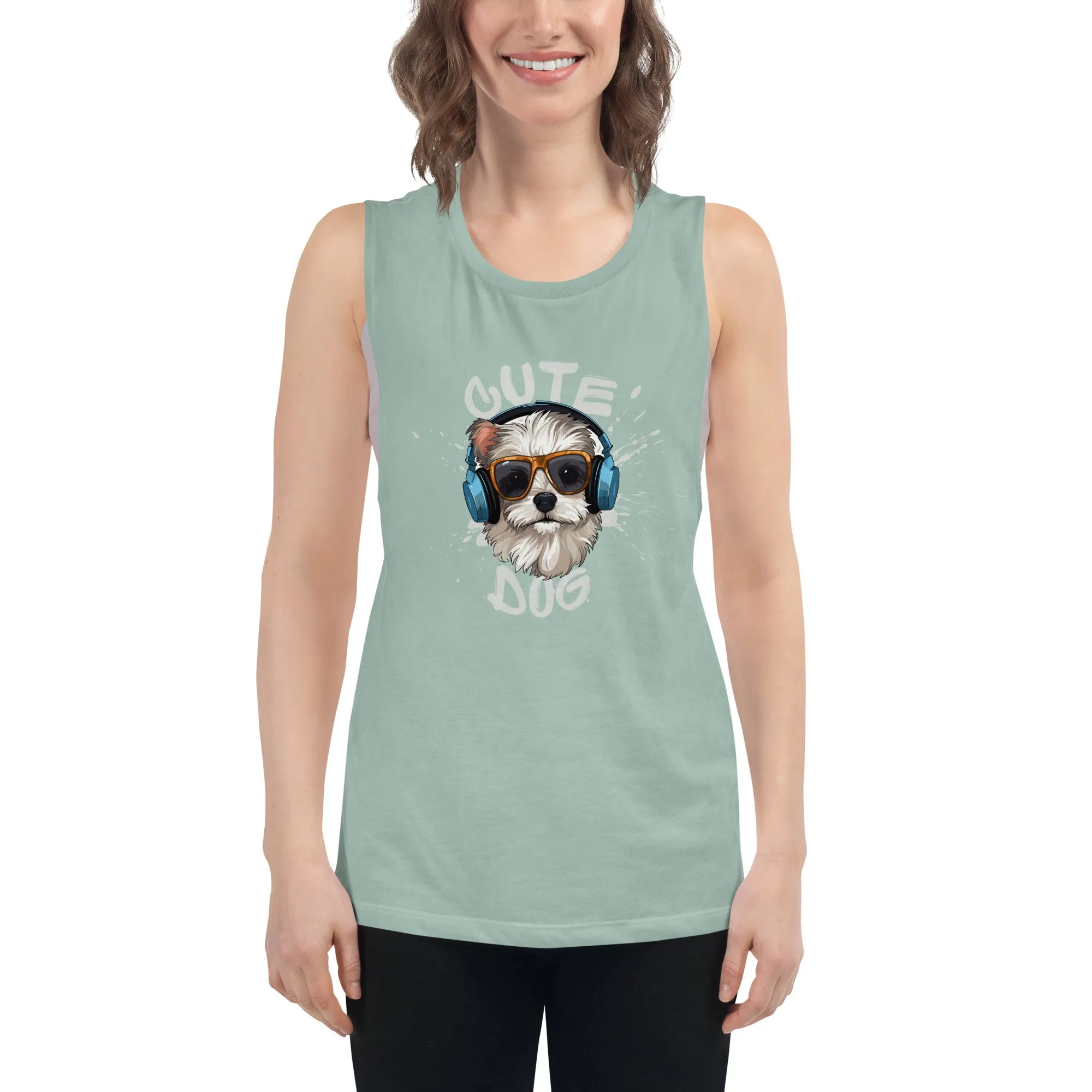 LadiesÃ¢â‚¬â„¢ Muscle Tank - Dog Print