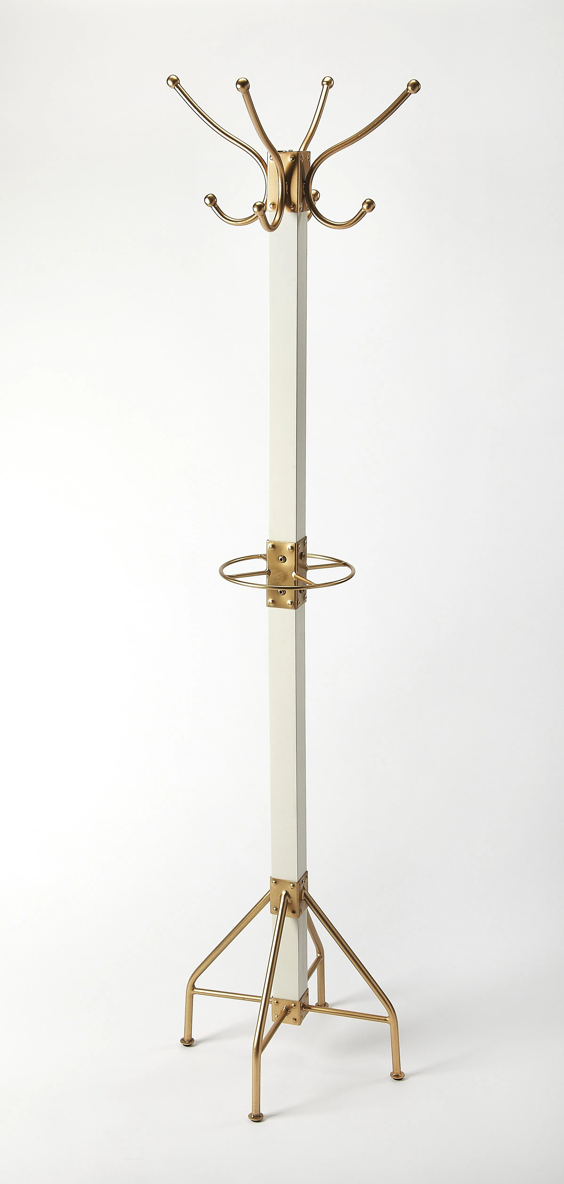 Logan Square & Coat Rack/Tree in Gold,White  2059126