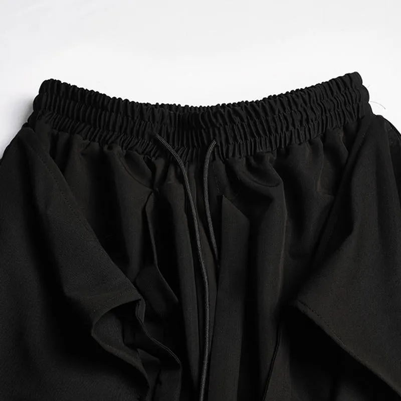 Men Japanese Dark Casual Loose Wide-leg Cropped Culottes