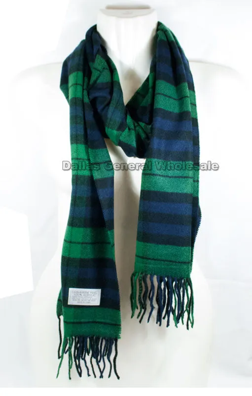 Men Plaid Cashmere Feel Scarf Wholesale