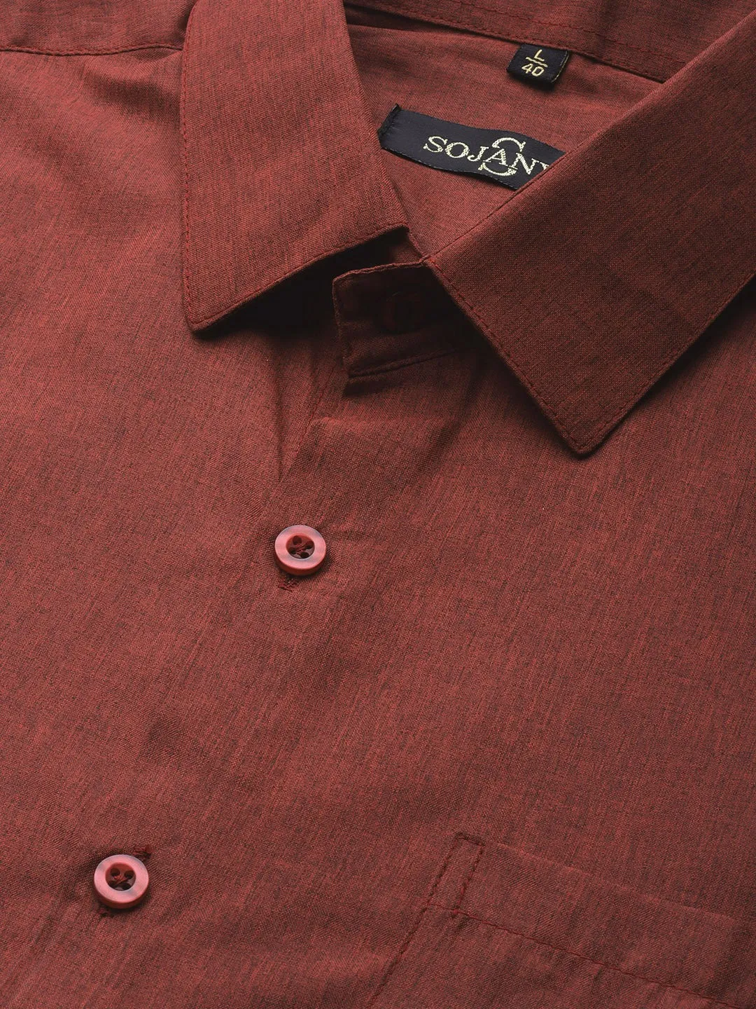 Men's Cotton Maroon Casual Shirt