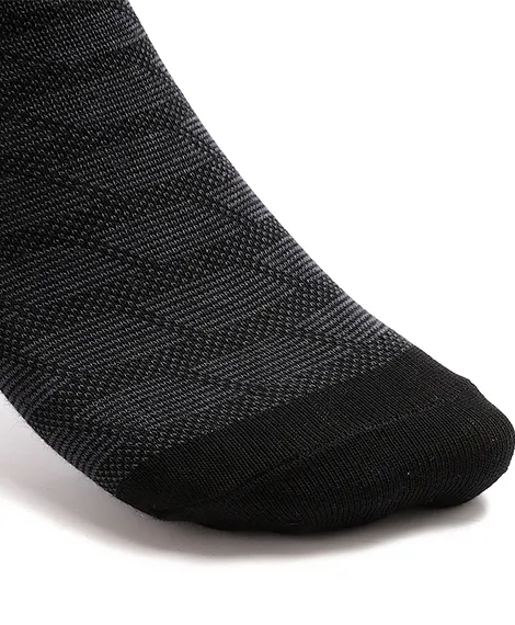 Men's Jacquard Ankle Socks - Short, Sporty - Black