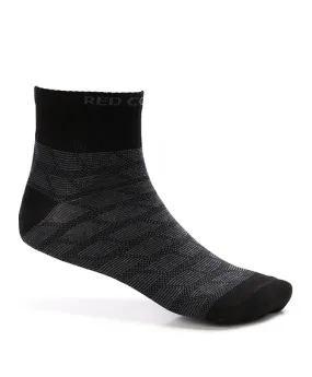 Men's Jacquard Ankle Socks - Short, Sporty - Black