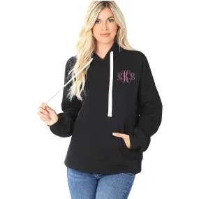 Monogrammed Hoodie Kangaroo Pocket Sweatshirt, Monogram Hoodie, Personalized Hoo