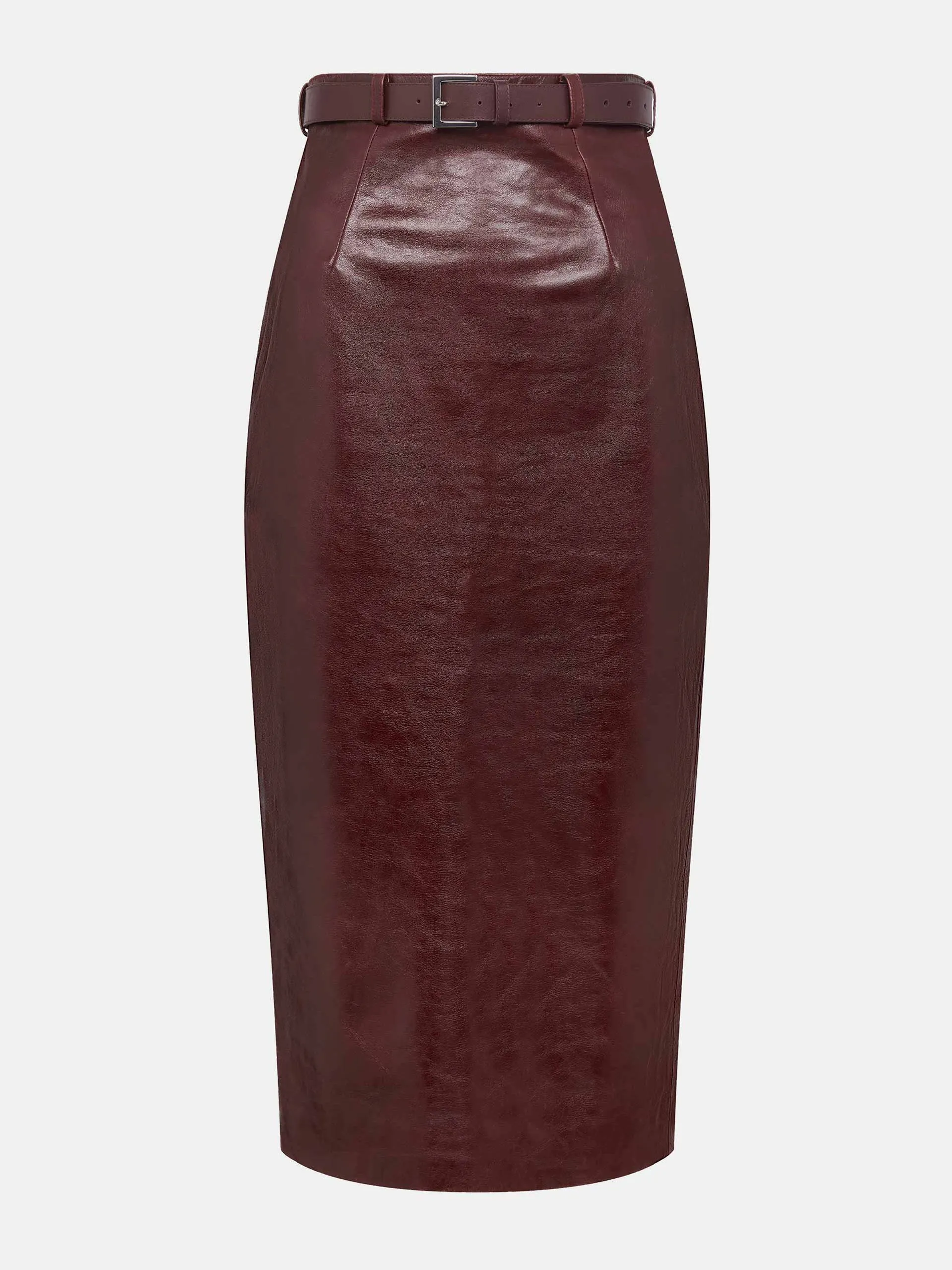 Oxblood leather Lorelei skirt