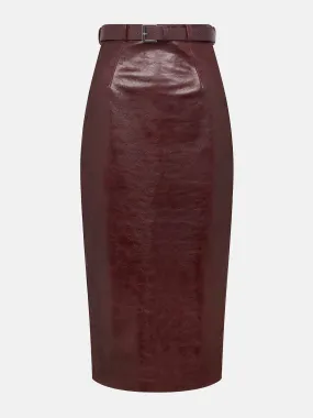 Oxblood leather Lorelei skirt