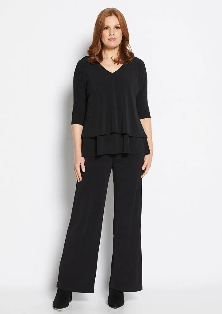 Paltrow jersey wide leg pant in Black