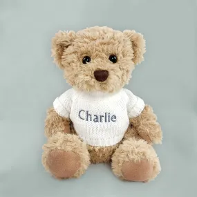 Personalised Bertie Bear, White