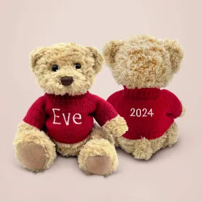 Personalised Bertie Year Bear Red