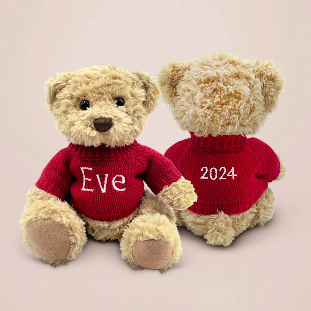 Personalised Bertie Year Bear Red