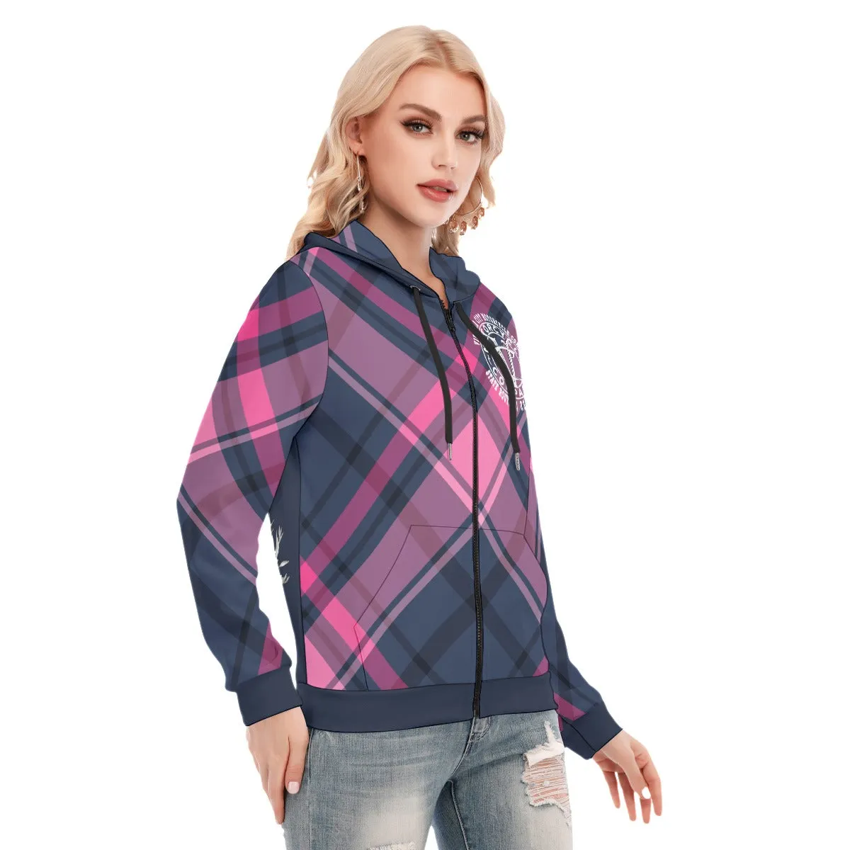 Plaid Girl Women's Zip Up Hoodie