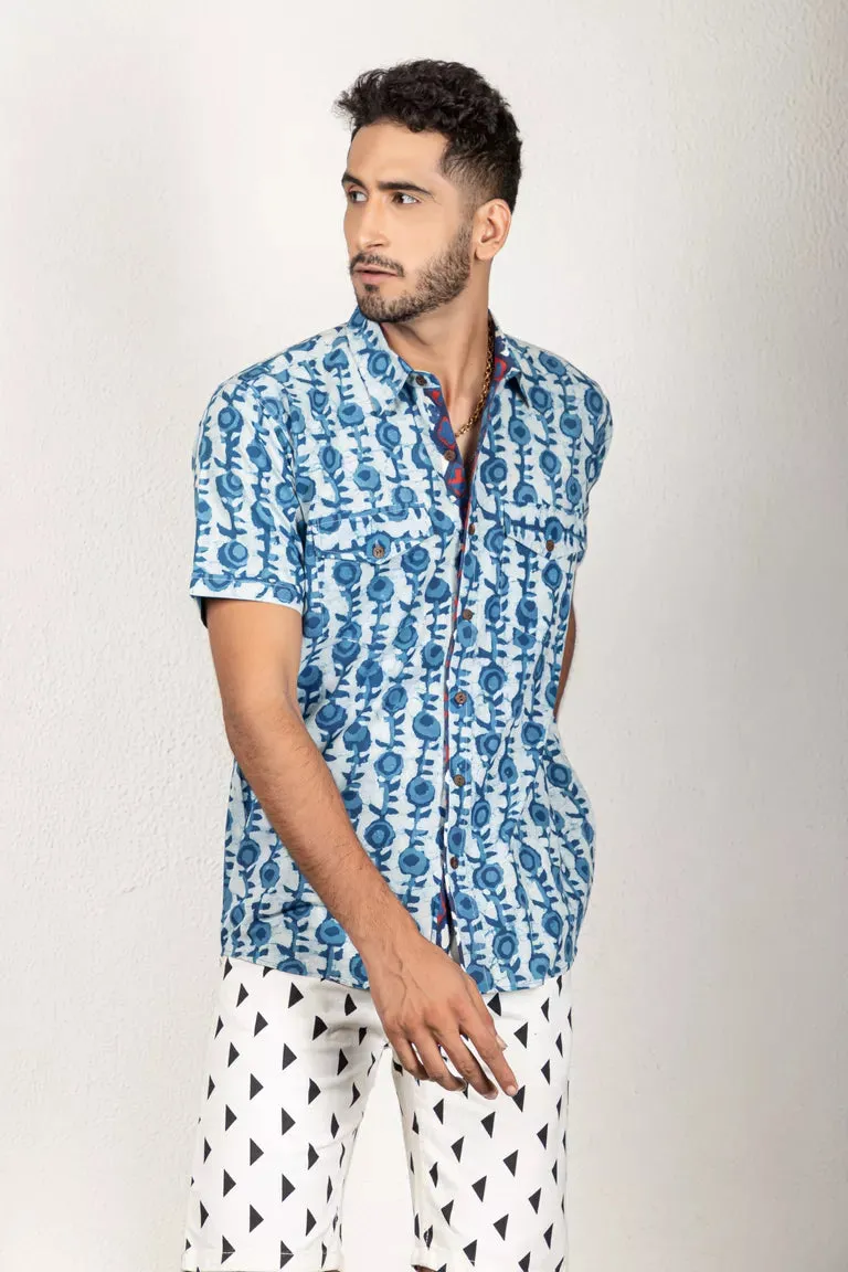 Printed Daboo Indigo Shirt