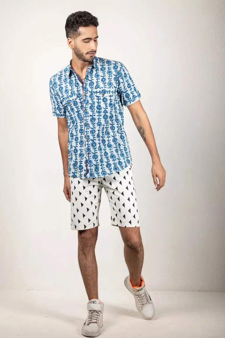 Printed Daboo Indigo Shirt