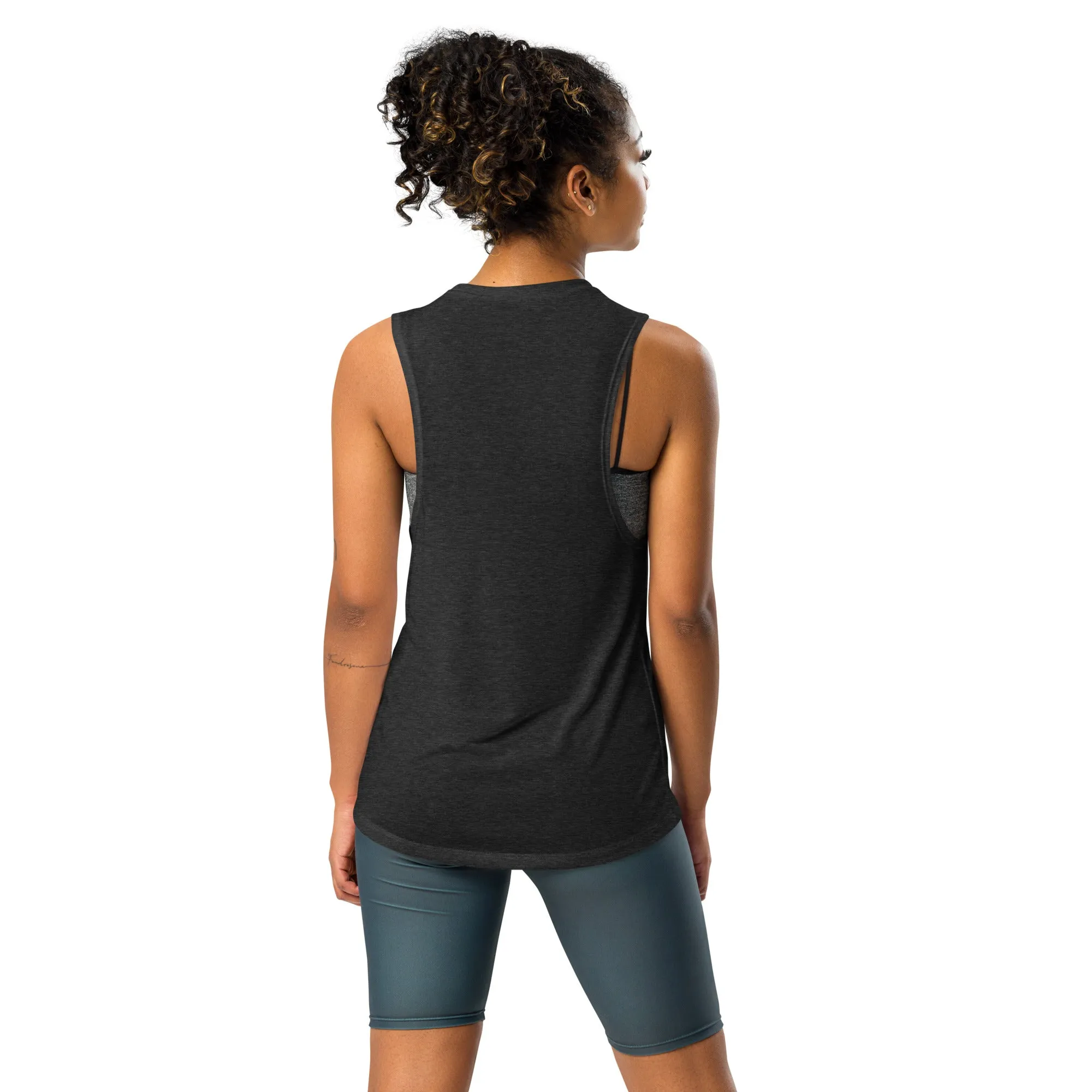 Purr Nebula Muscle Tank Top - Relaxed Fit Tee with low cut armholes, Gym Yoga Essentials, Witchy Vegan Activewear, Goth Sportwear