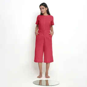 Red Vegetable Dyed Handspun Cotton Mid-Rise Culottes