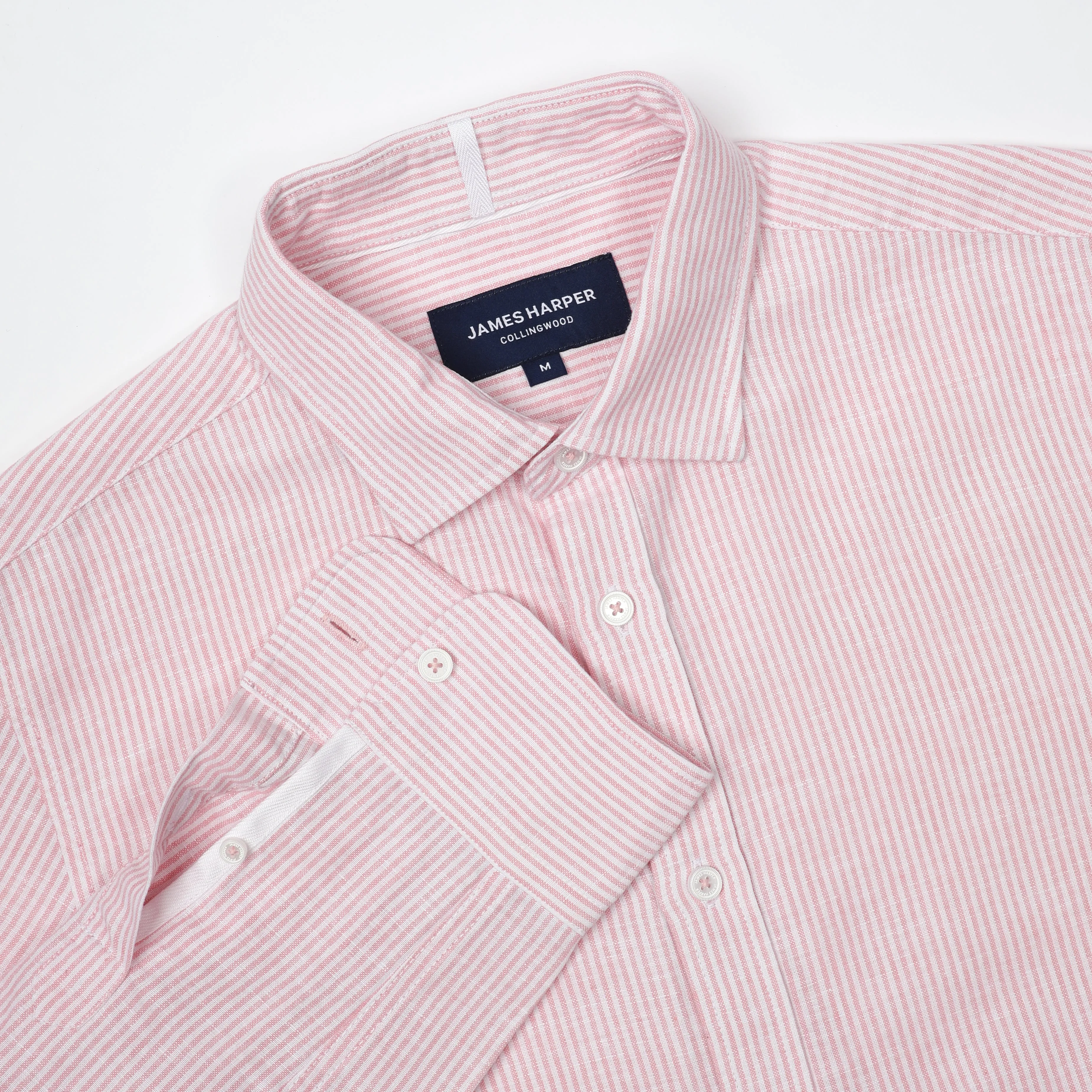 Relaxed Fit Blush Narrow Stripe Shirt