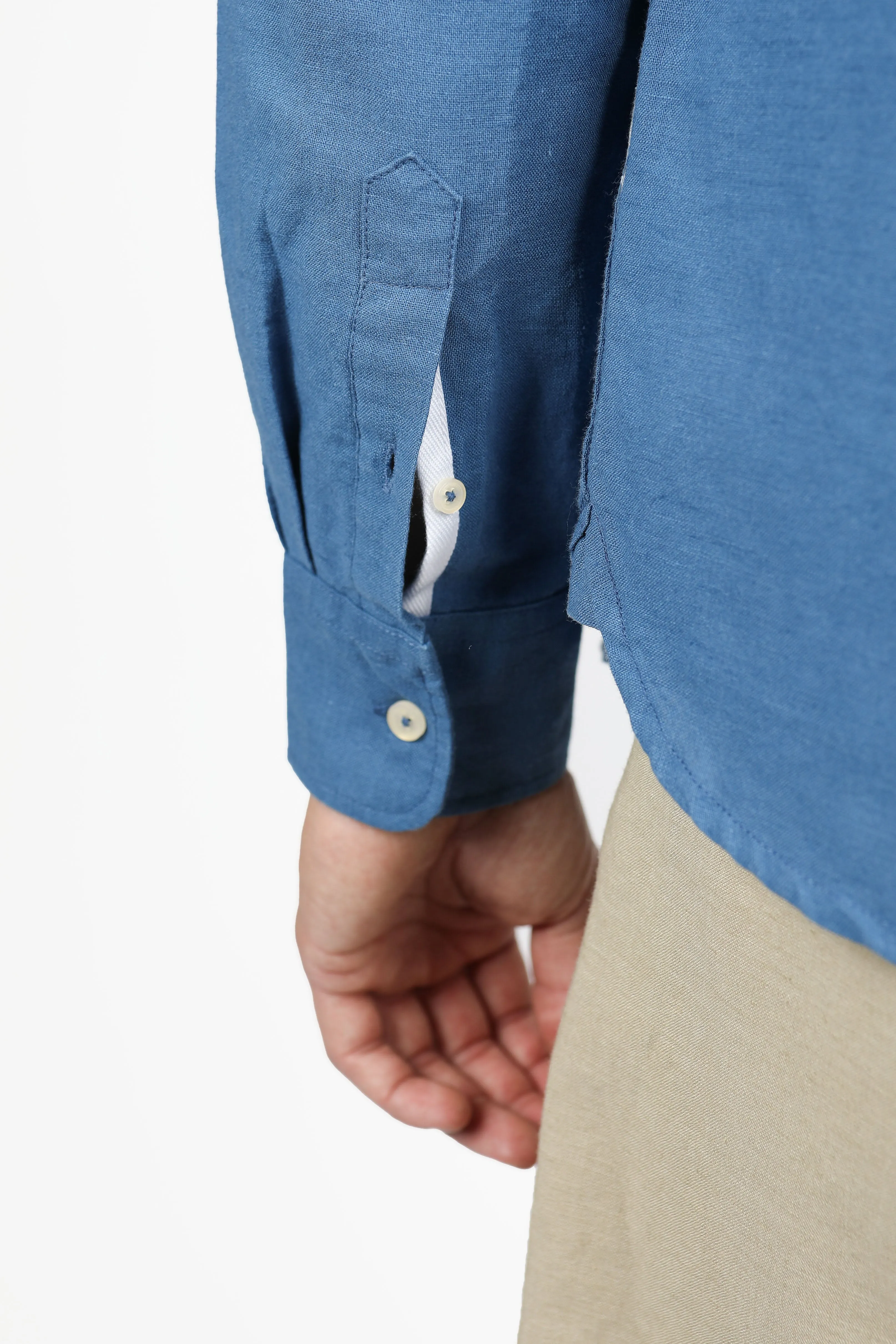 Relaxed Fit French Blue Linen Shirt