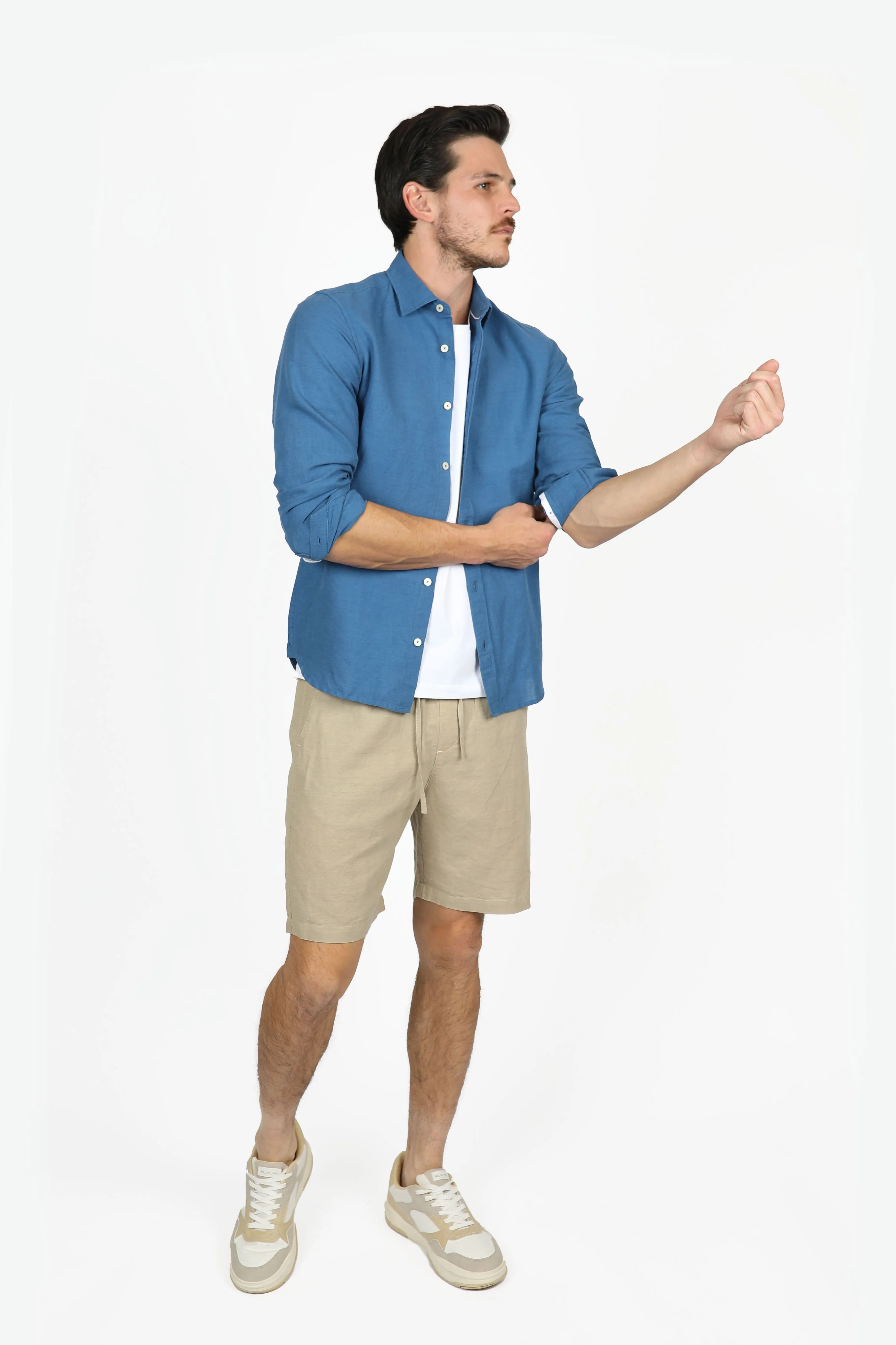 Relaxed Fit French Blue Linen Shirt