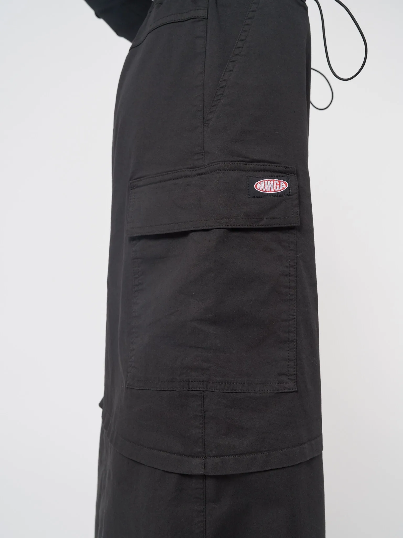 Ruby Black Maxi Tech Cargo Skirt