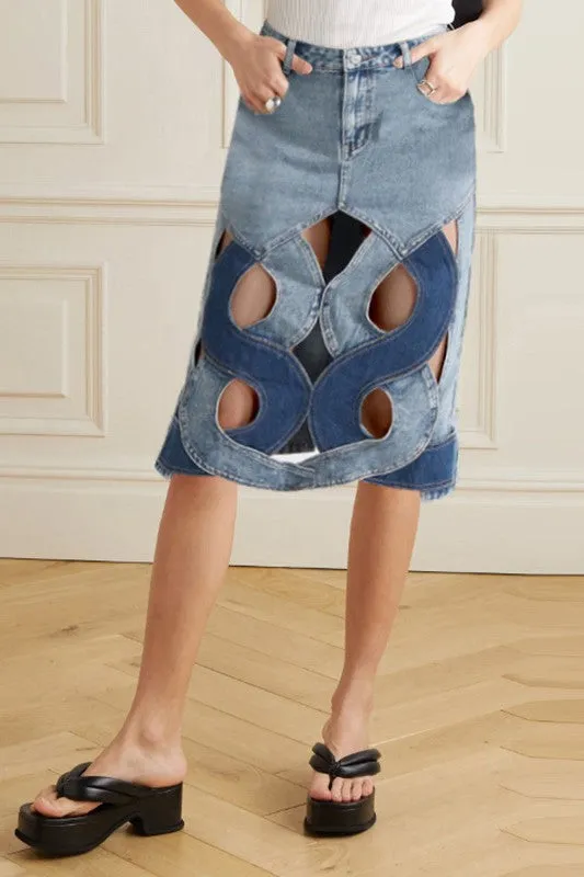 SEXY FASHION STYLE DENIM SKIRT