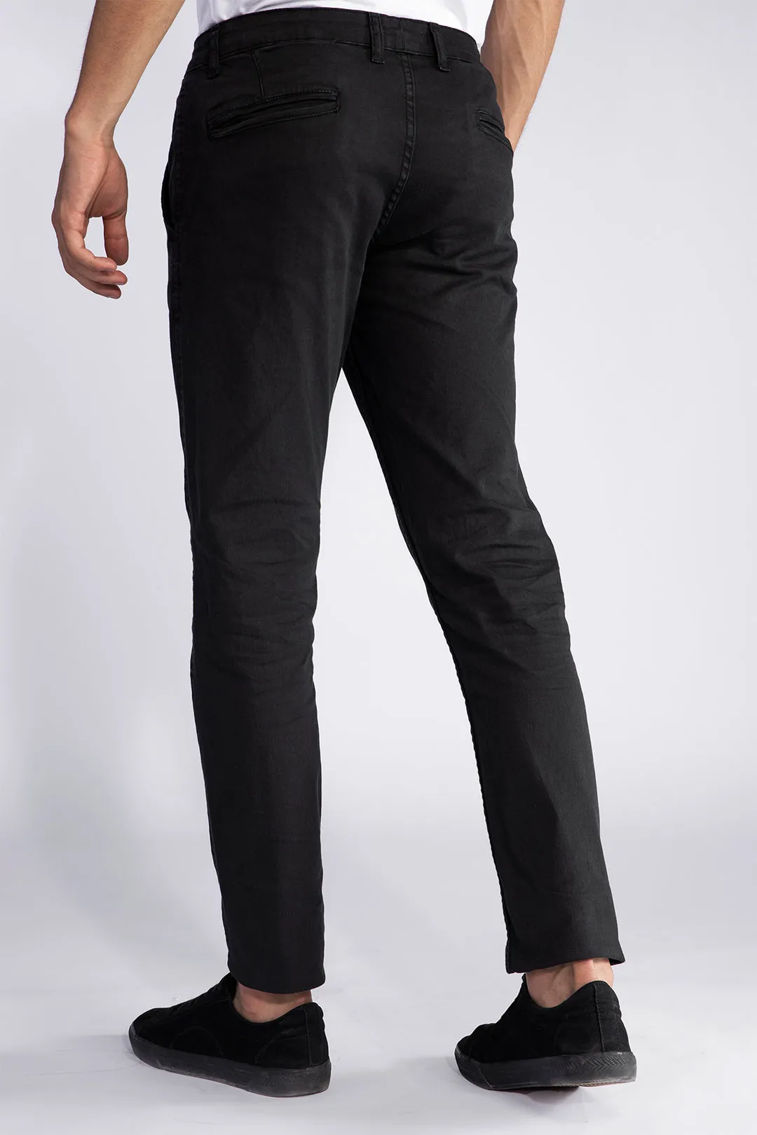 Slim Fit Black Stretchy Chinos - W21 - MC0006R