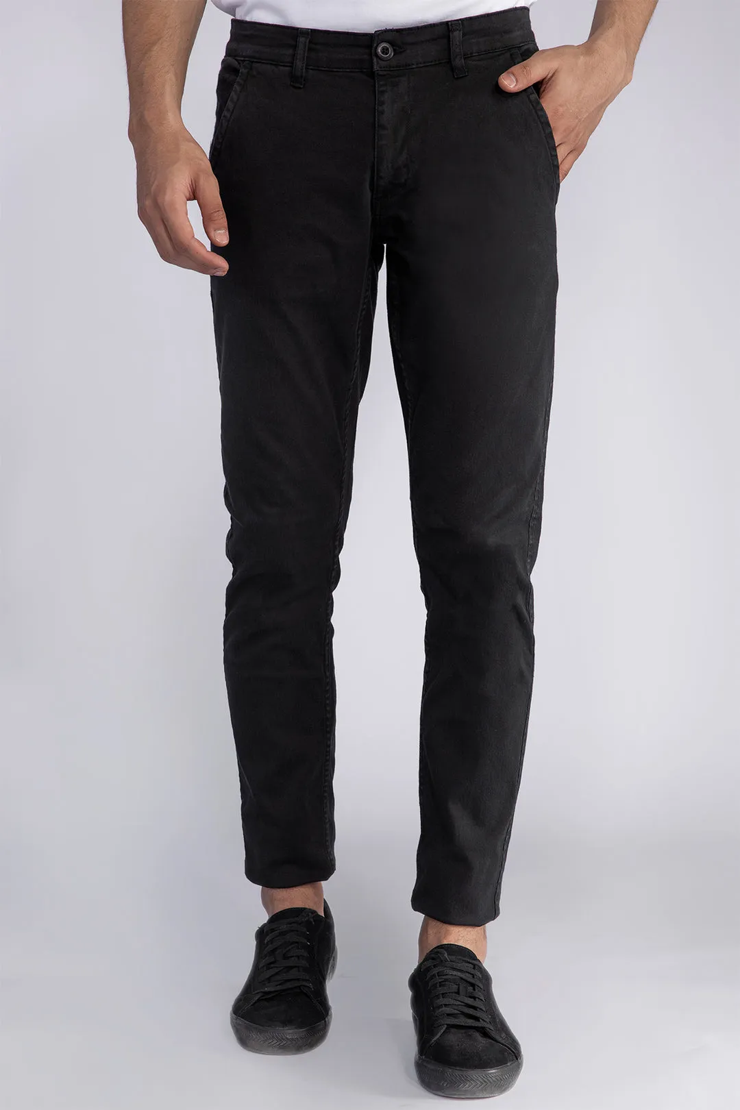 Slim Fit Black Stretchy Chinos - W21 - MC0006R